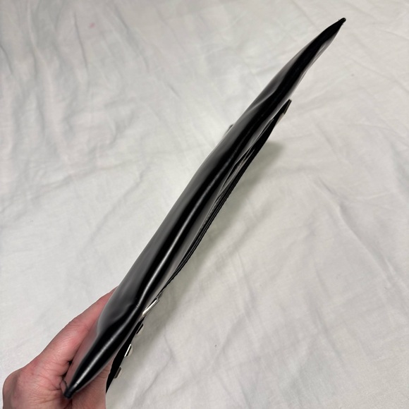 Rafe Studded Rivet Large Smooth Leather Clutch Handbag Pouch Envelope Embellish - Picture 5 of 10